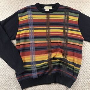 VTG Norm Thompson Sweater Men's Large Multicolor Festival preppy 90's Preppy